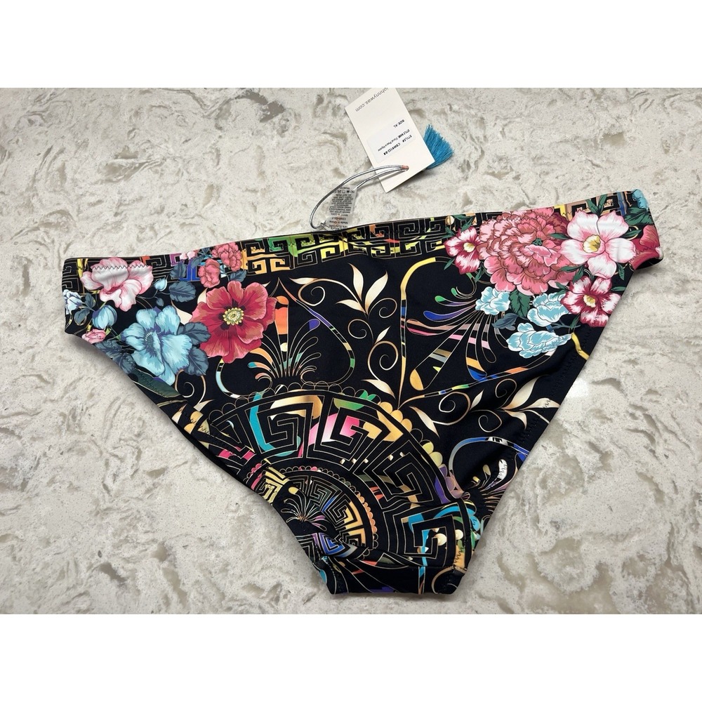 Johnny Was swim bikini bottom peace floral hipster vibrant beach pool boho XL - Picture 4 of 10